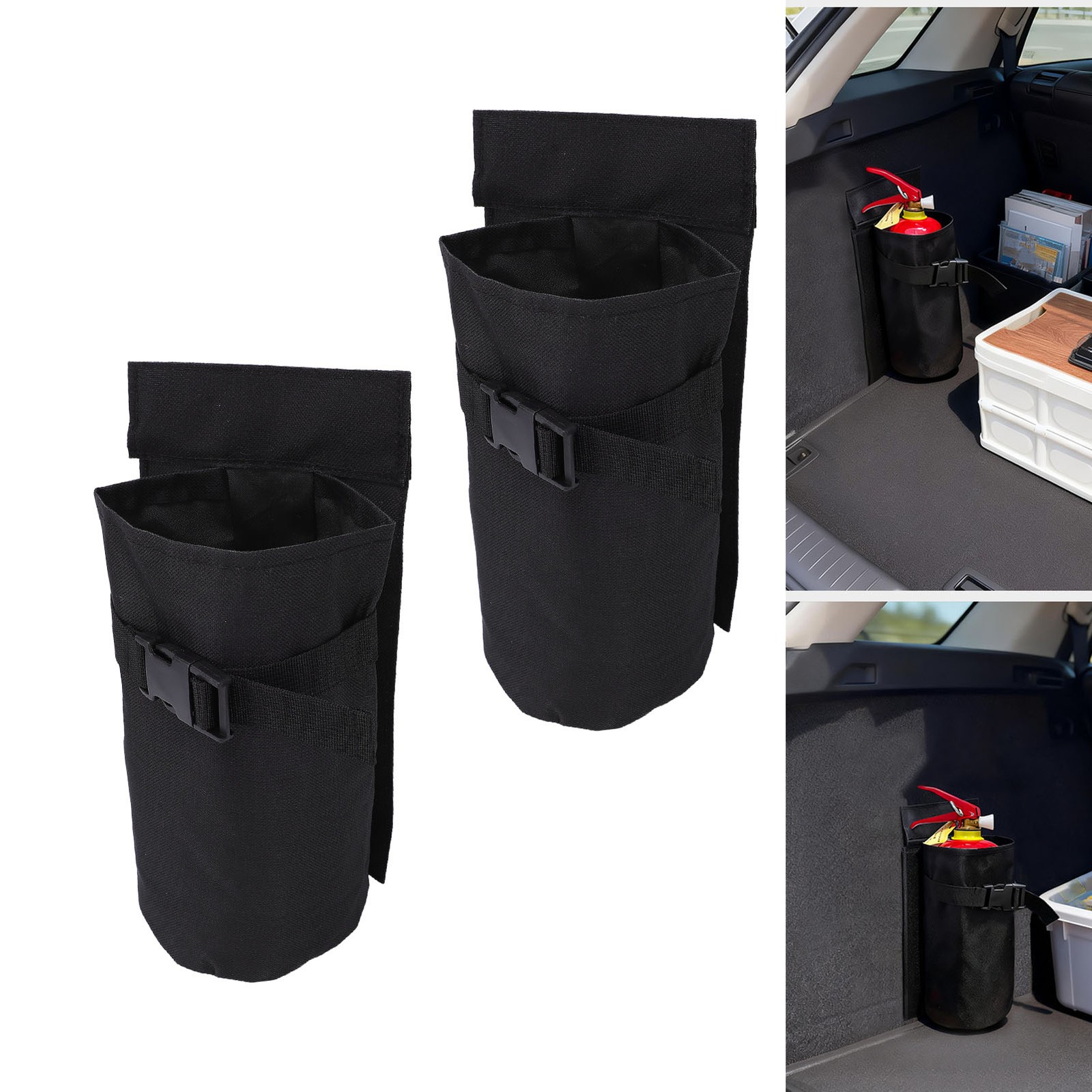 2PCS Car Fire Extinguisher Bag 600D Oxford Cloth Fire Extinguisher Holder Trunk