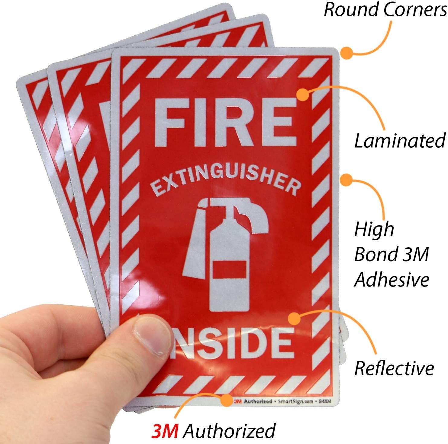 SmartSign Fire Extinguisher Inside Label | 4″ x 6″ Engineer Grade Reflective, Pa
