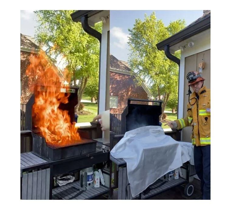 LARGE Fiberglass Fire Blanket, House Kitchen Office Grill Car Emergency Safety