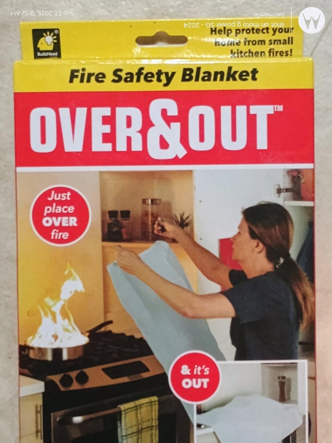 Fire Safety Blanket Over and Out (AS SEEN ON TV)