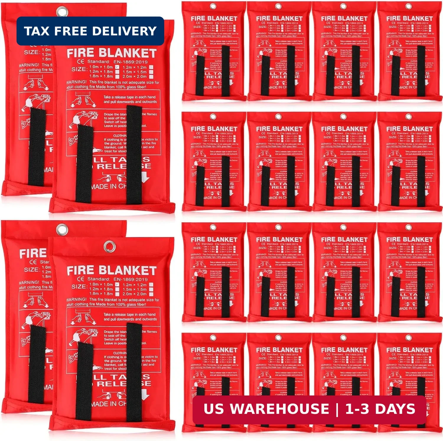 Moukeren Fire Blanket Fire Emergency Blankets for Home Kitchen, Survival Safety