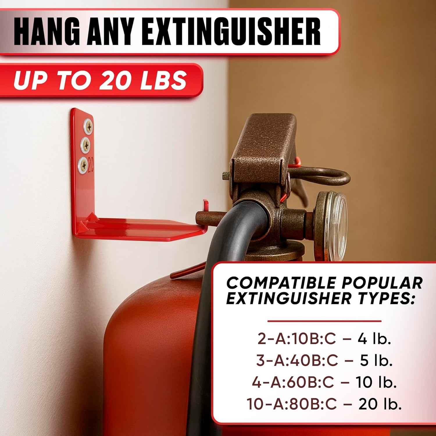 Set of 4 Heavy Duty Fire Extinguisher Mount Brackets – Secure & Reliable Support