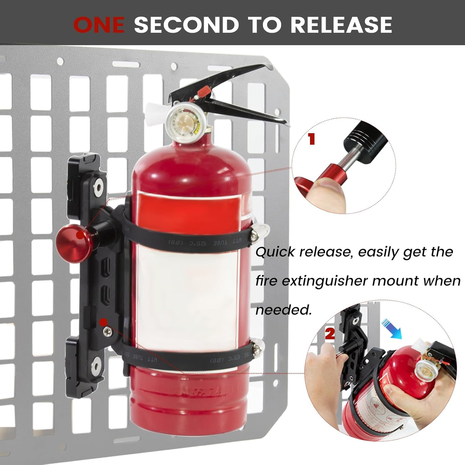 Molle Panel Fire Extinguisher Mount for Tactical Vehicles and Gear