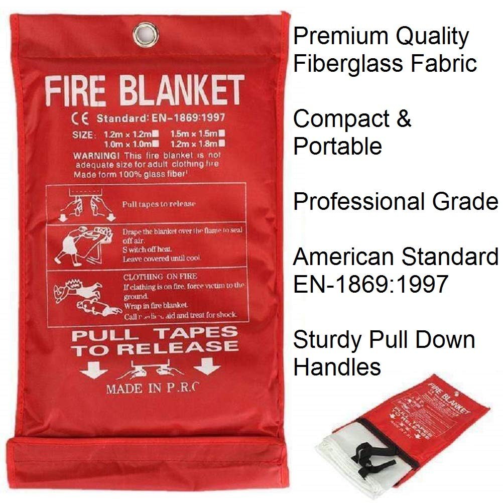 Fire Blanket for Home and Kitchen – 2 Pack – Fire Blankets for Home Safety 40…