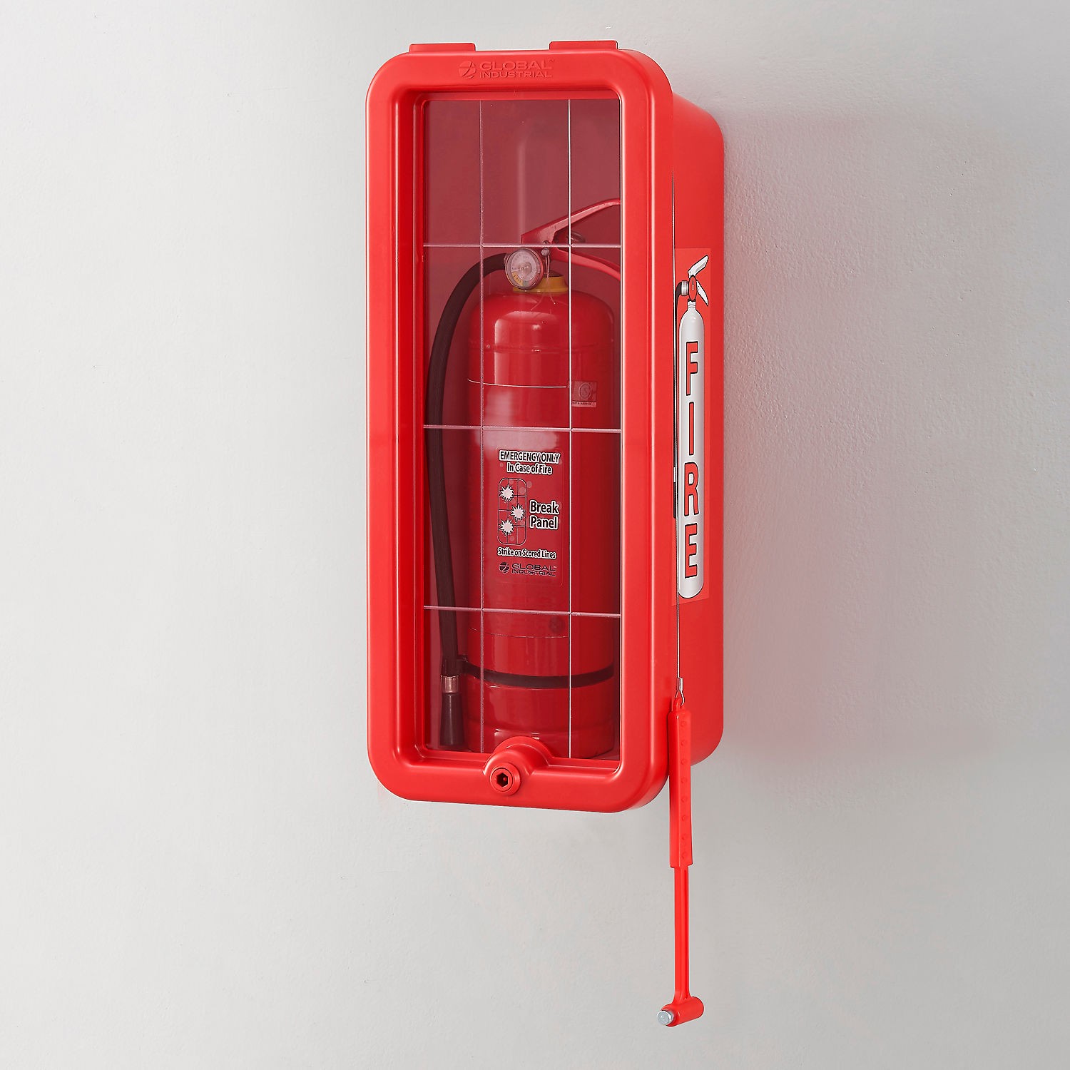 Global Industrial Plastic Fire Extinguisher Cabinet Fits 2-1/2 – 5 lbs. Red