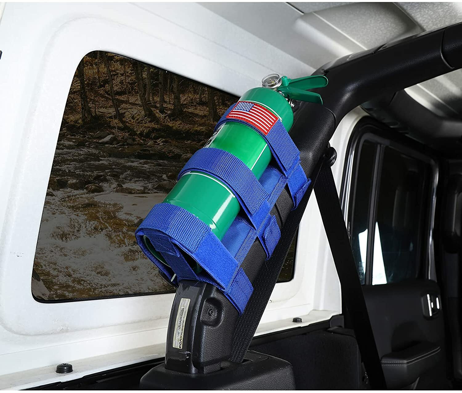 Blue Roll Bar Fire Extinguisher Holder Bracket Fit for ALL Car Universal Parts