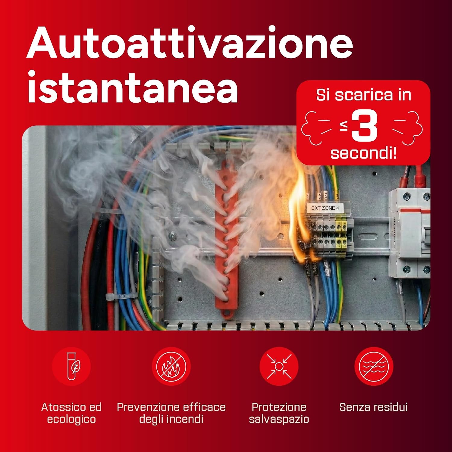 Small Automatic Fire Extinguisher For electrical panels fuse boxes lithium