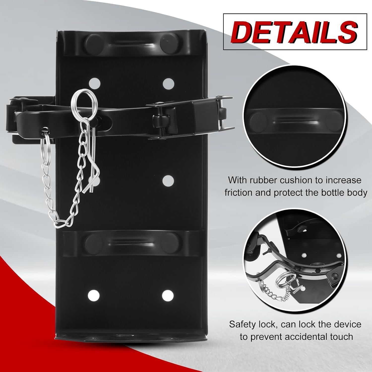 Heavy Duty Fire Extinguisher Wall Mount Bracket – 2 Pack, Black