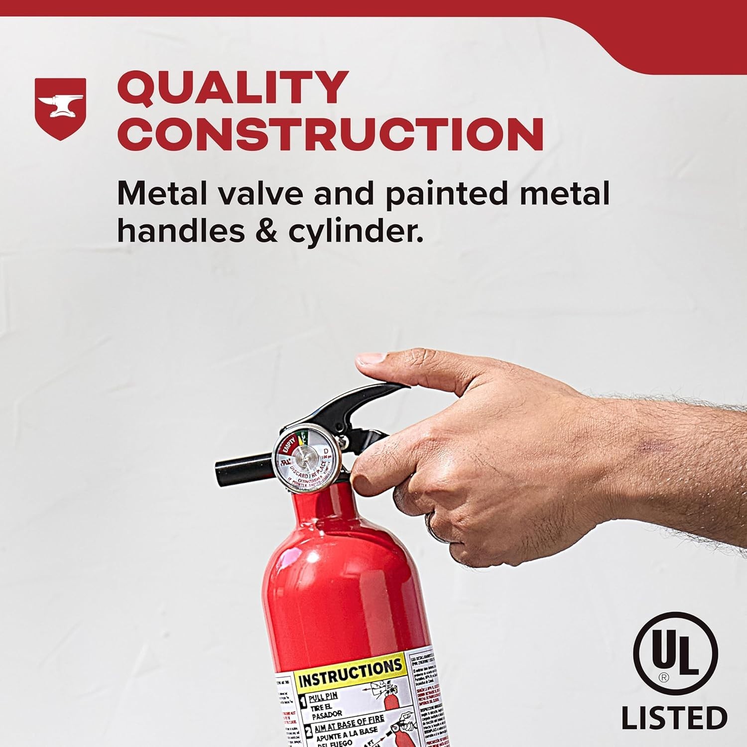 Fire Extinguisher Aluminum 1A10BC Wall Mount Home Office Dorm Safety