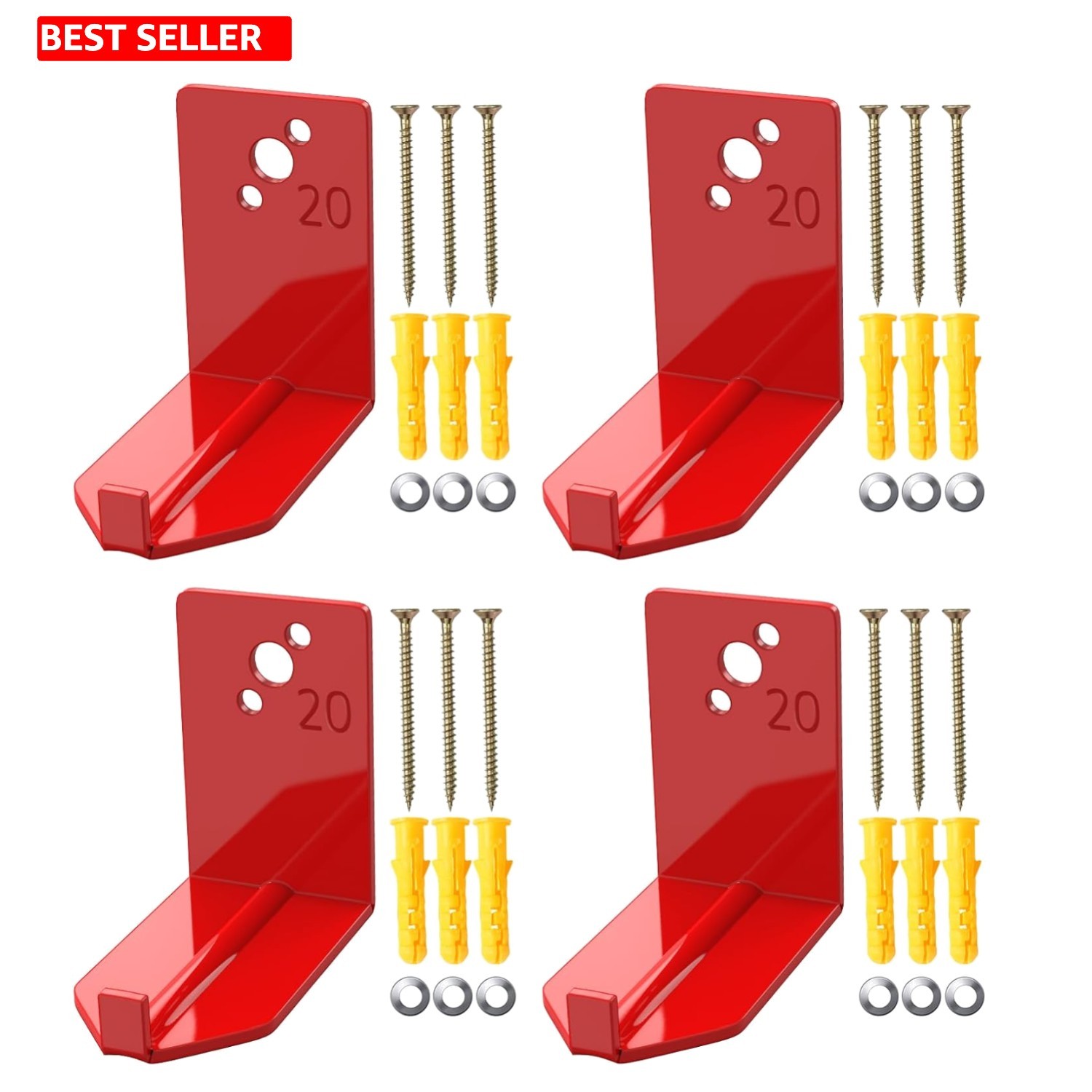 Compact 4 Pack Fire Extinguisher Brackets – Corrosion-Resistant Iron Holders