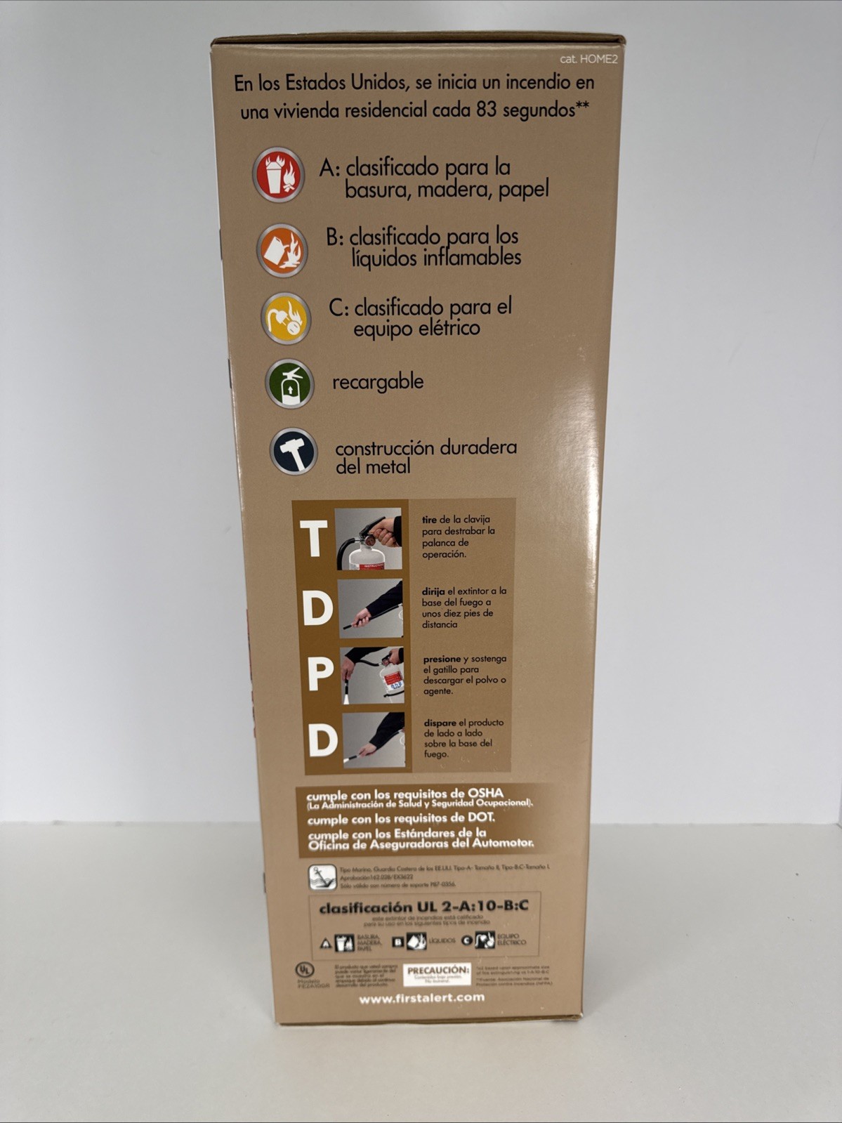 First Alert Premium Home Extinguisher, UL Rating 2A:10B:C