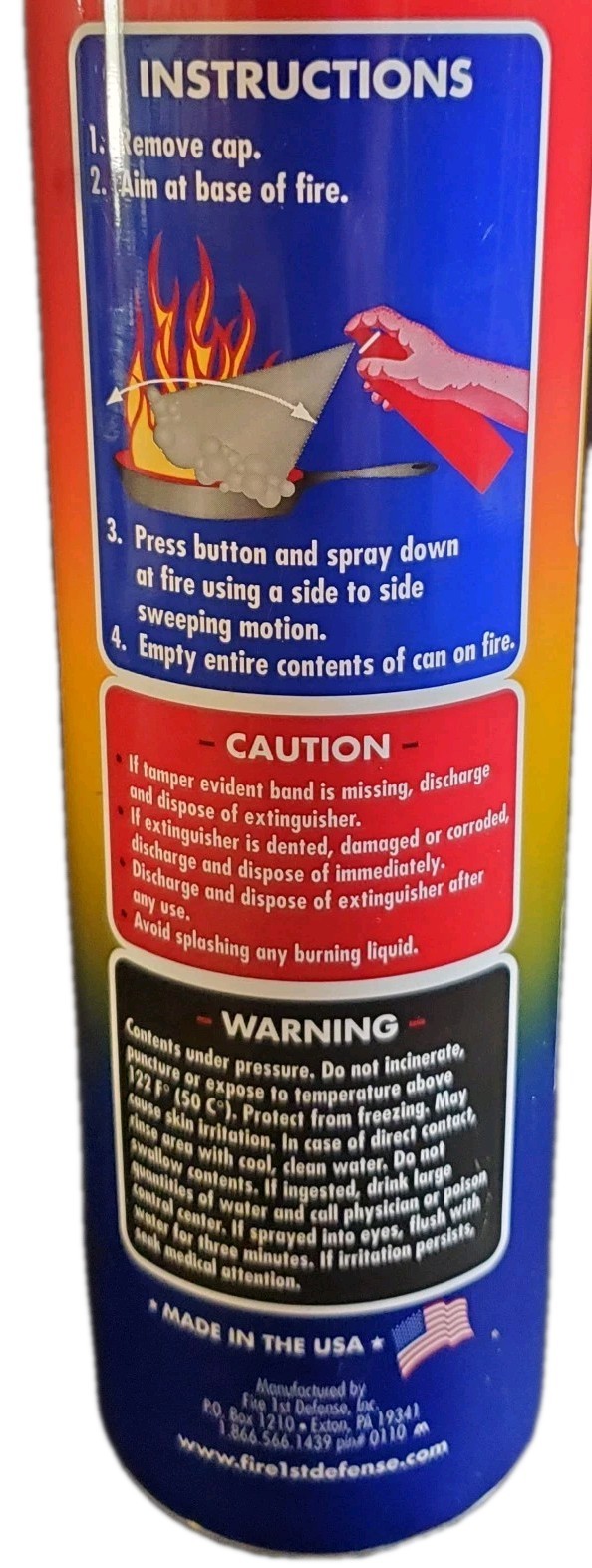 Foam-Based Fire Extinguisher Spray Can 16oz Fire Extinguisher