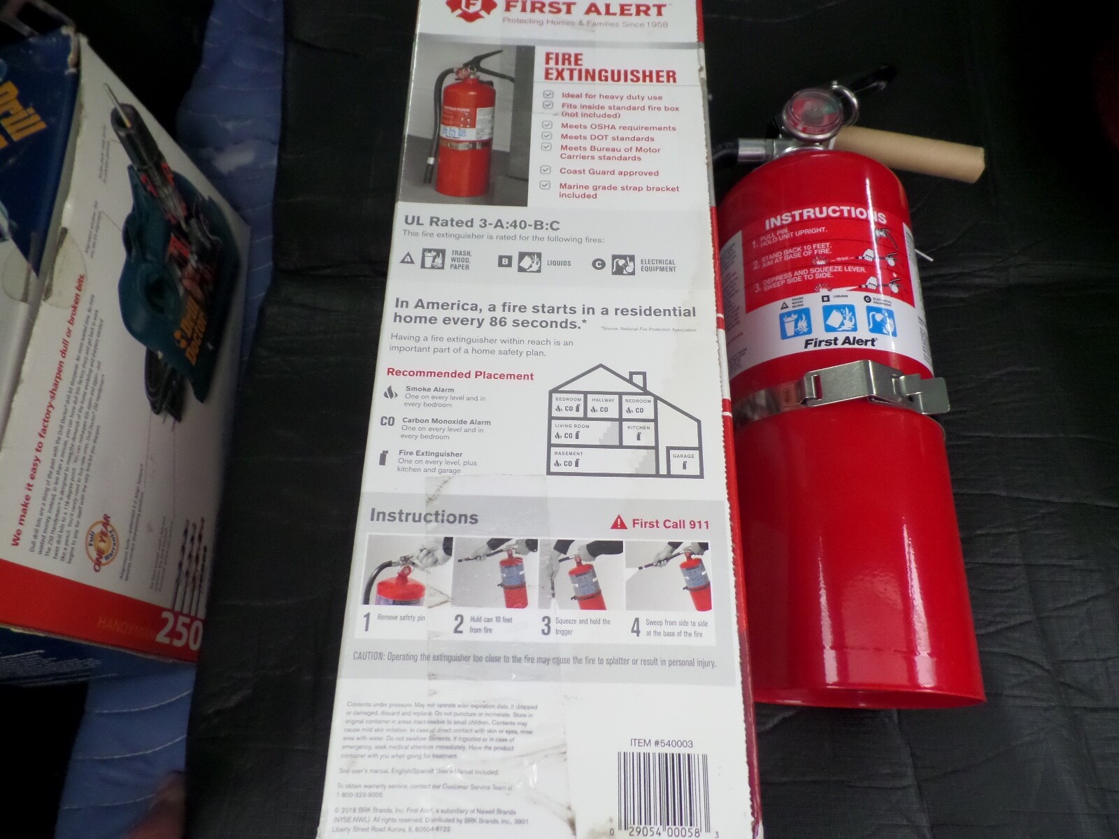 First Alert MODEL FE3A40GR 10 lb Fire Extinguisher UL Rated 3A 40B C Heavy Duty