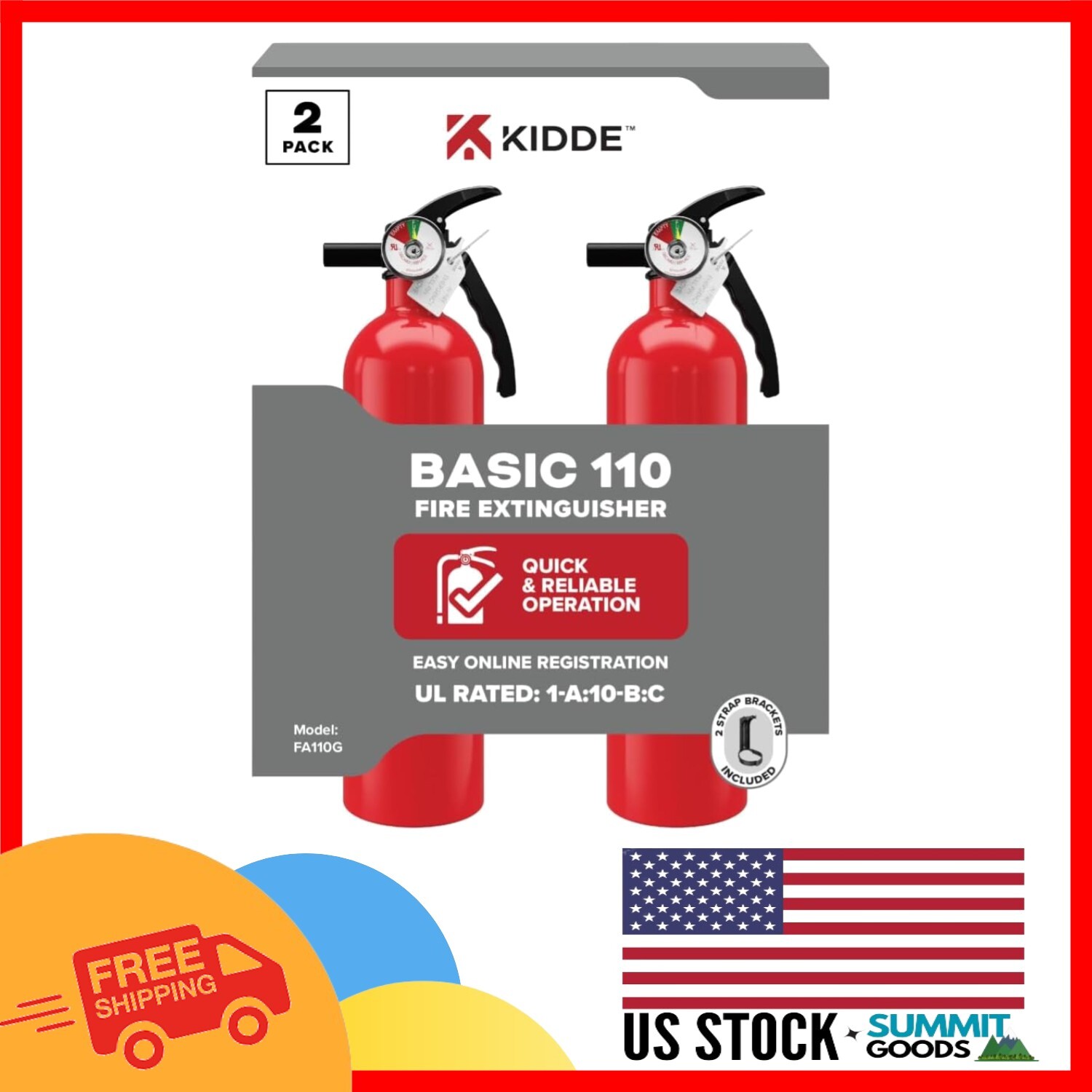Compact Listed Aluminum Fire Extinguisher Set – 2 Pack for Everyday Safety