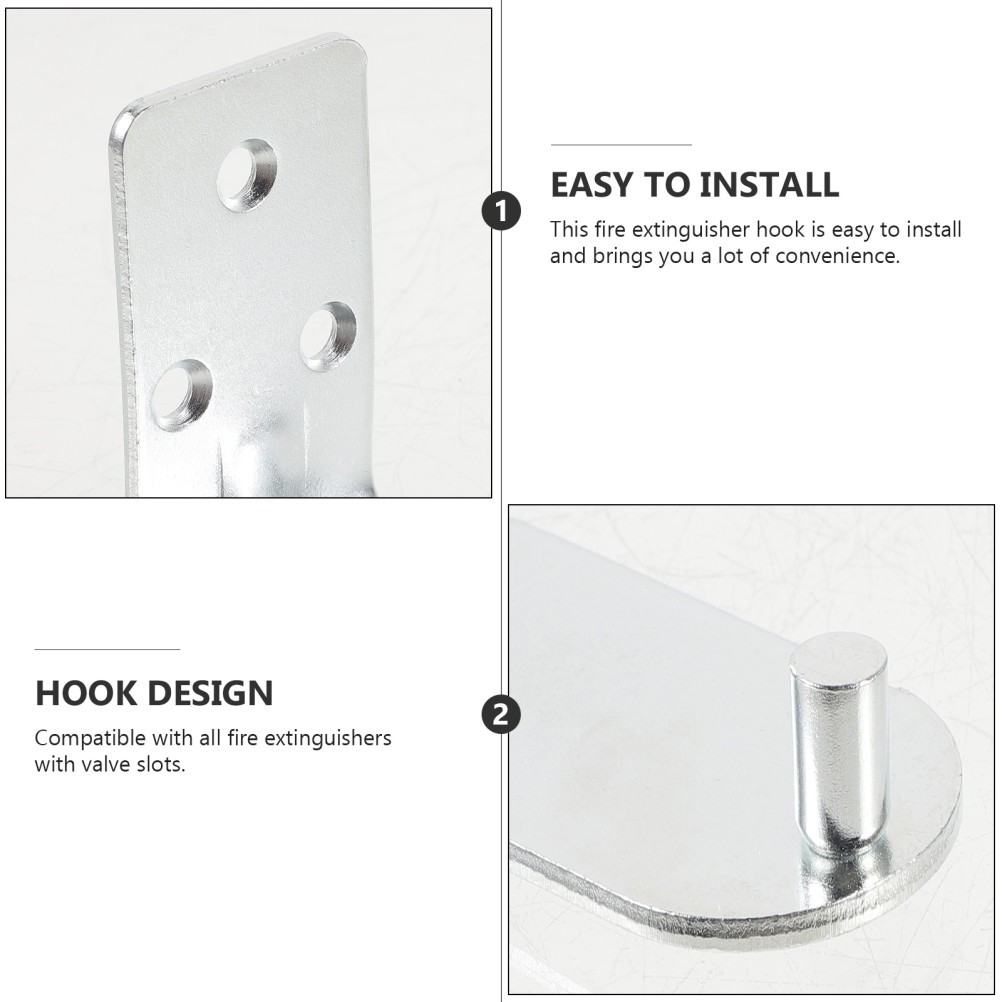 10Pcs L Shaped Fire Extinguisher Bracket Wall Mount Metal Holder Transparent