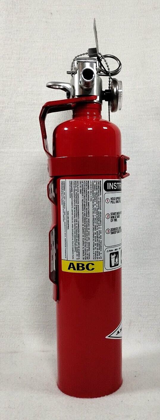 AMEREX B417T Fire Extinguisher, Class ABC 2.5 LB (AL VLV with Marine Bracket)
