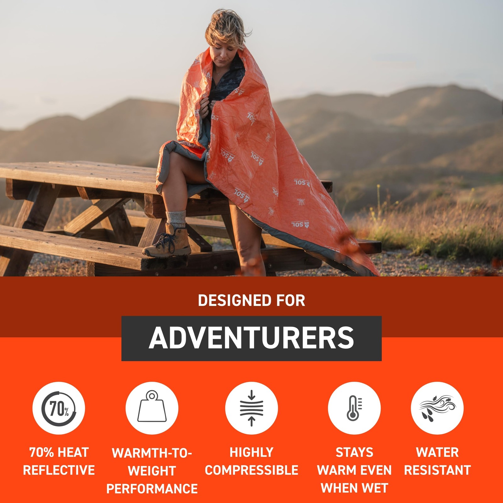 S.O.L. Survive Outdoors Longer SOL Escape Insulated Blanket – Primaloft Adven…