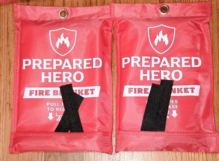 Prepared Hero Fire Blanket 39″×39″ Fiberglass Home Emergency Safety 2 Pack
