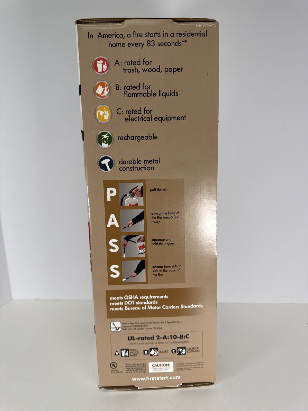 First Alert Premium Home Extinguisher, UL Rating 2A:10B:C