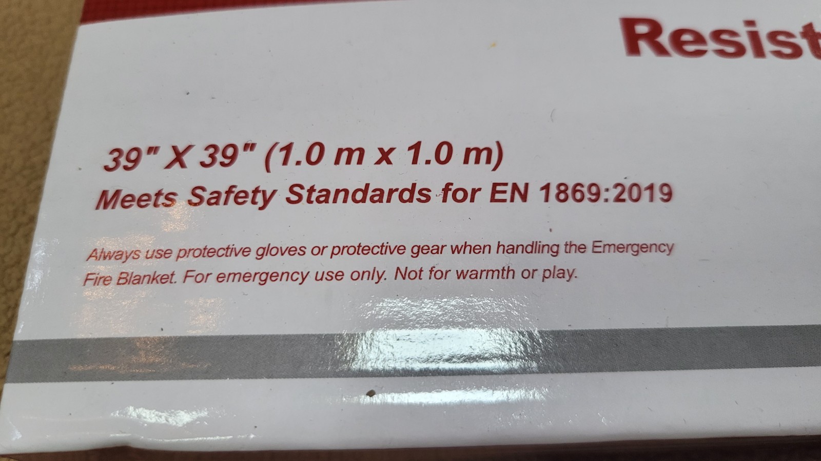 Emergency Fire Blanket 39” x 39” Kitchen Home Fiberglass Fireproof Heat Shield