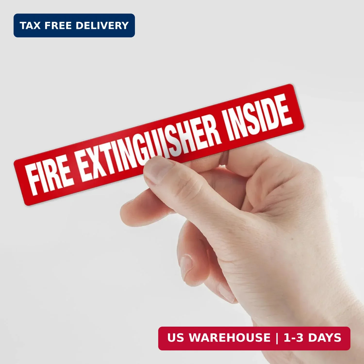 Fire Extinguisher Inside Sign, 4 Pack, 12×2 Inches, Self-Adhesive Vinyl Floor De