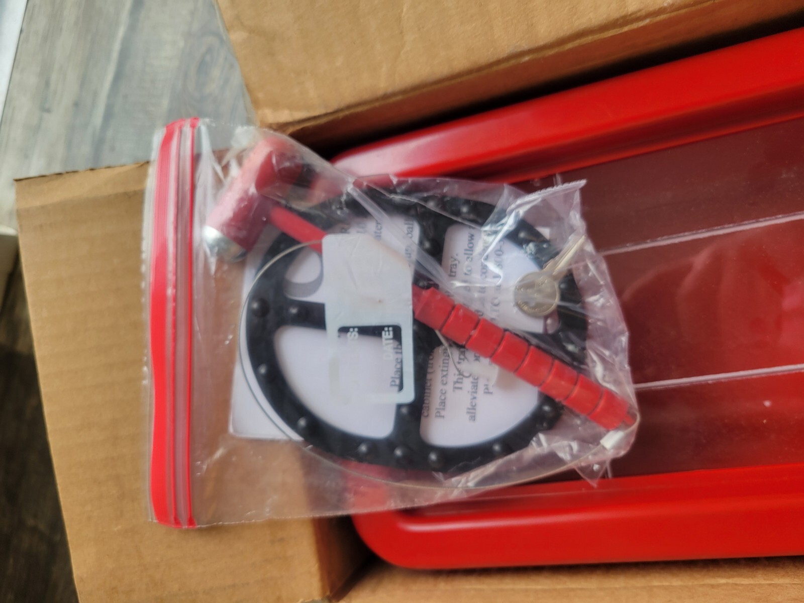 Fire extinguisher wall mount cover case box With KEY Break In Case Of Emergency