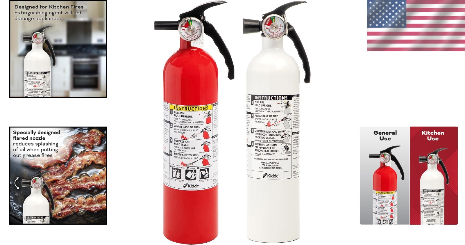 Listed Kitchen Fire Extinguishers – 2-Pack for Rapid Response Fire Safety