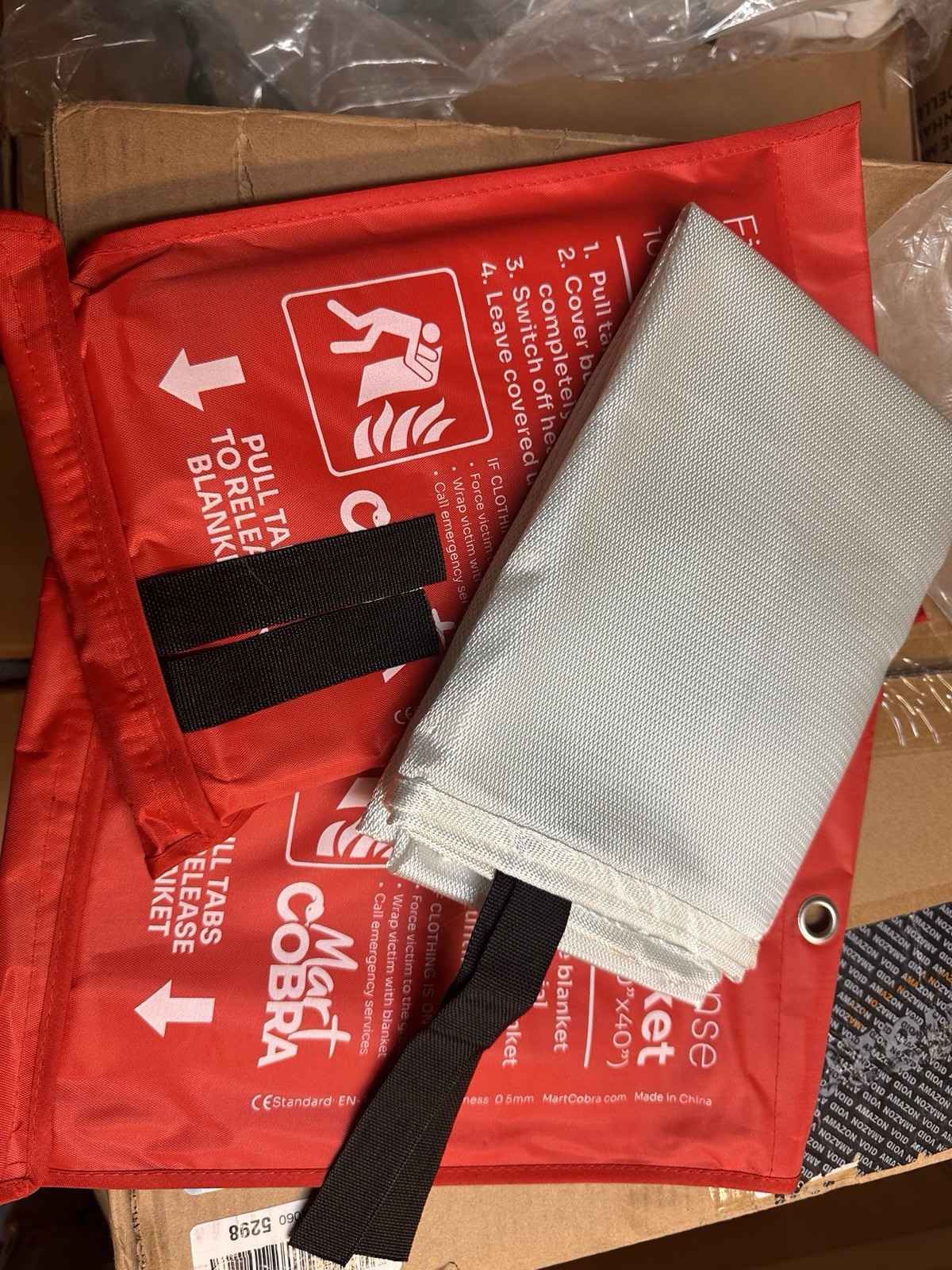 Pack Of 2 Mart Cobra First Response Fire Blanket 40×40 100% Fiberglass Home Use