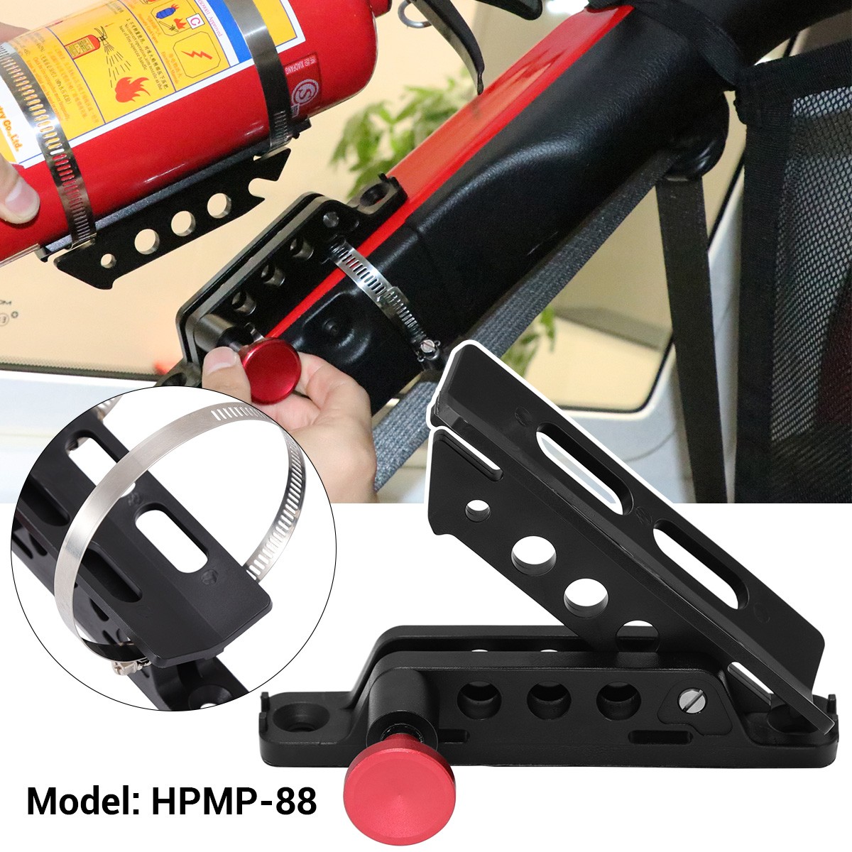 Car Fire Extinguisher Holder Mount Bracket Adjustable For Jeep Wrangler JK JL LJ