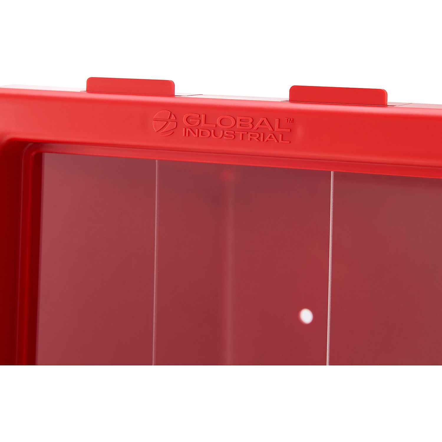 Global Industrial Plastic Fire Extinguisher Cabinet with Window Fits 10 lbs. Red