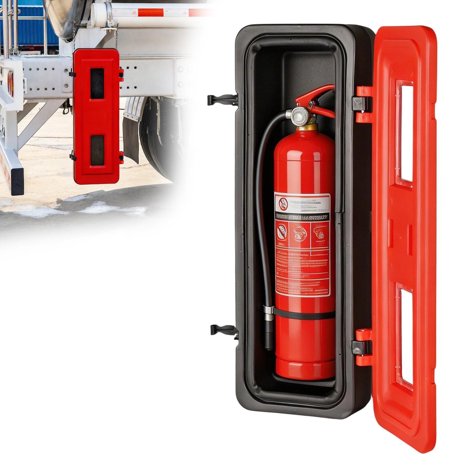 20lbs Red Fire Extinguisher Cabiner Indoor/Outdoor W/ Lock