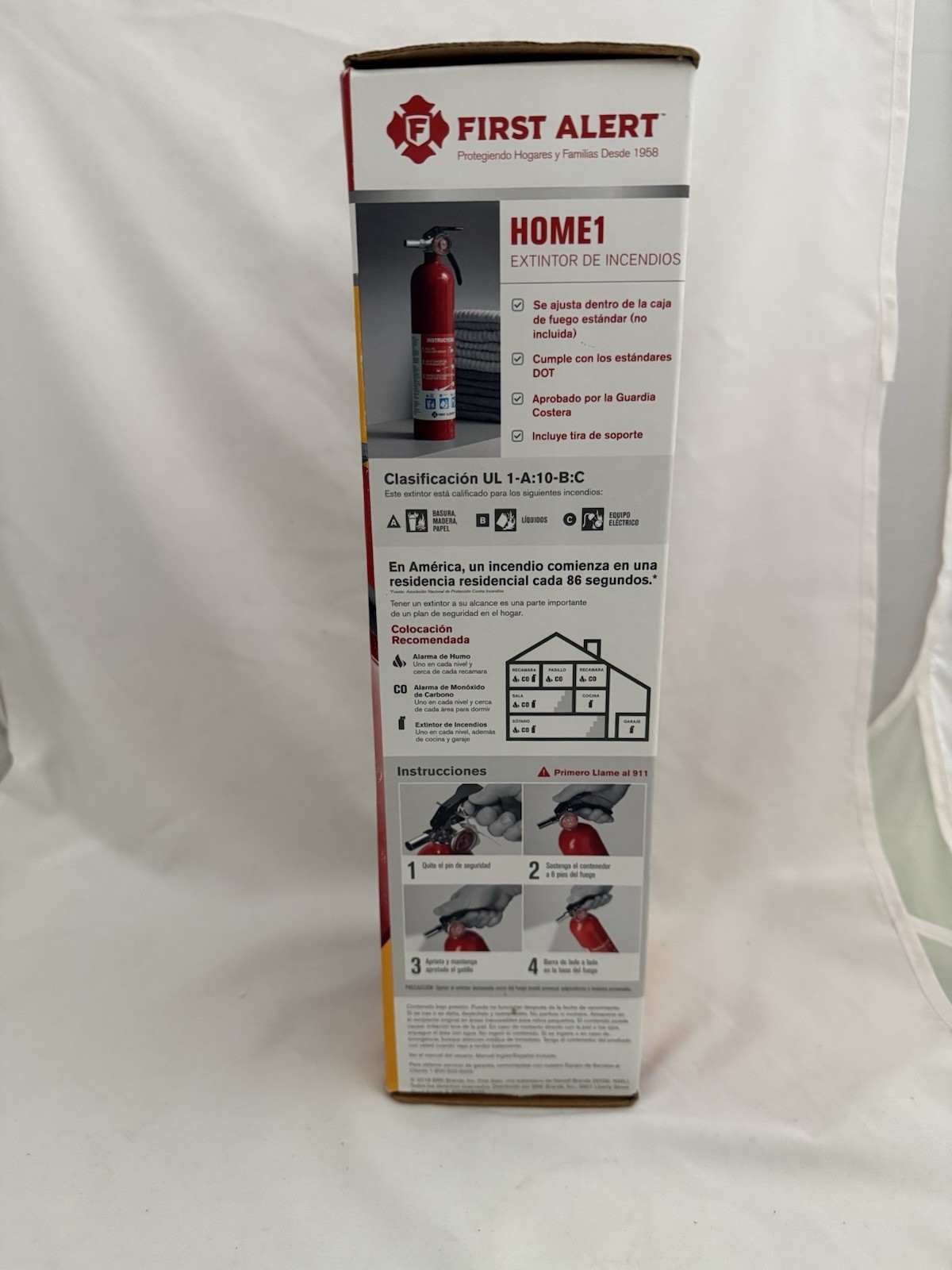 First Alert HOME1 2.5 lb ABC Standard Home Fire Extinguisher Rechargeable, Red