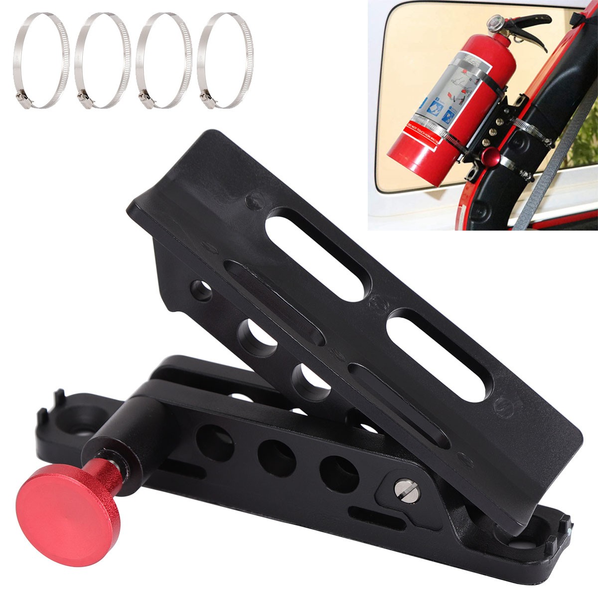Car Fire Extinguisher Holder Mount Bracket Adjustable For Jeep Wrangler JK JL LJ