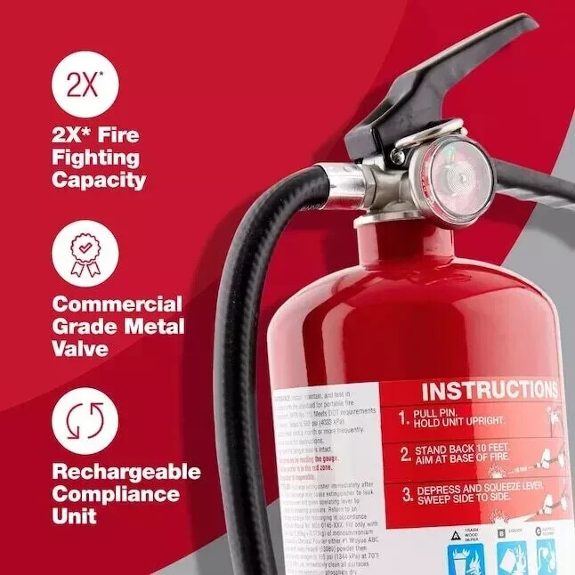 Fire Extinguisher 5 lb. 2-Pack , Home, Rechargeable, 2-A:10-B:C, First Alert NEW