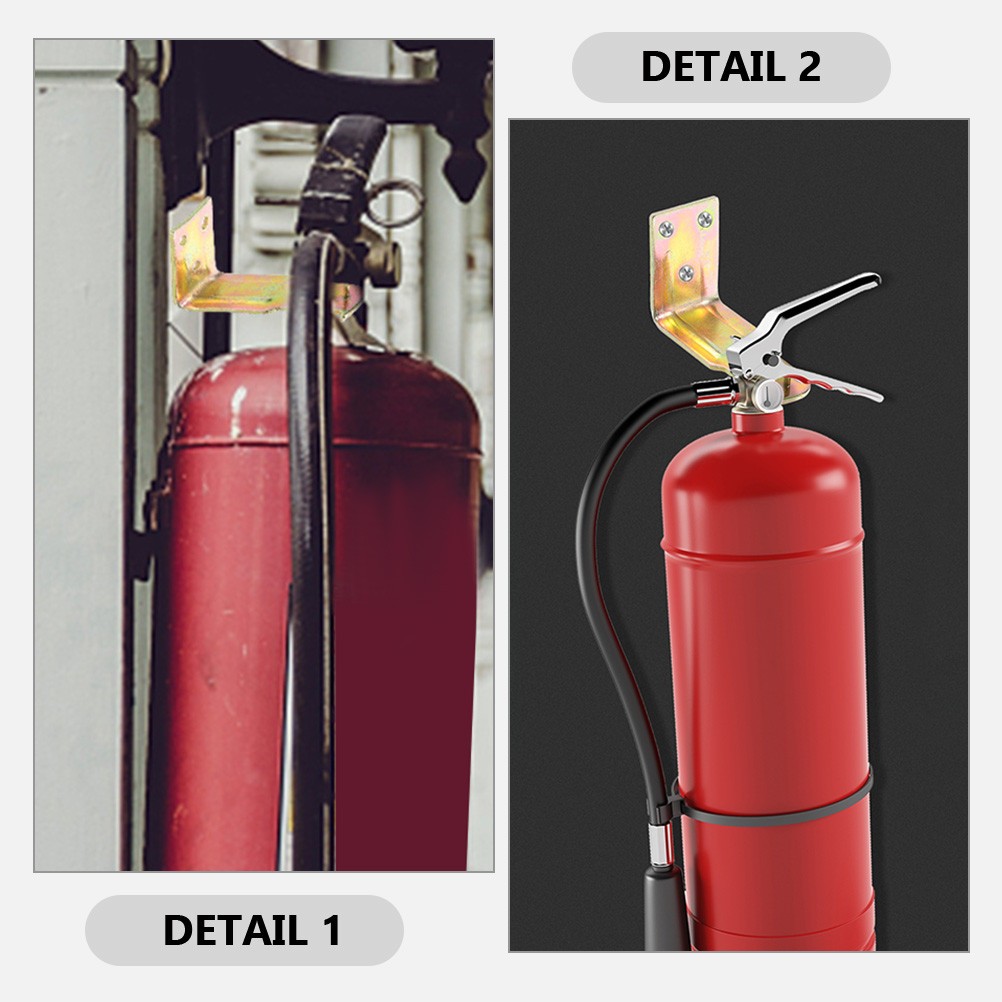 Heavy Duty Fire Extinguisher Bracket Zinc Alloy Golden 4Pcs 2.95X1.77X1.18In