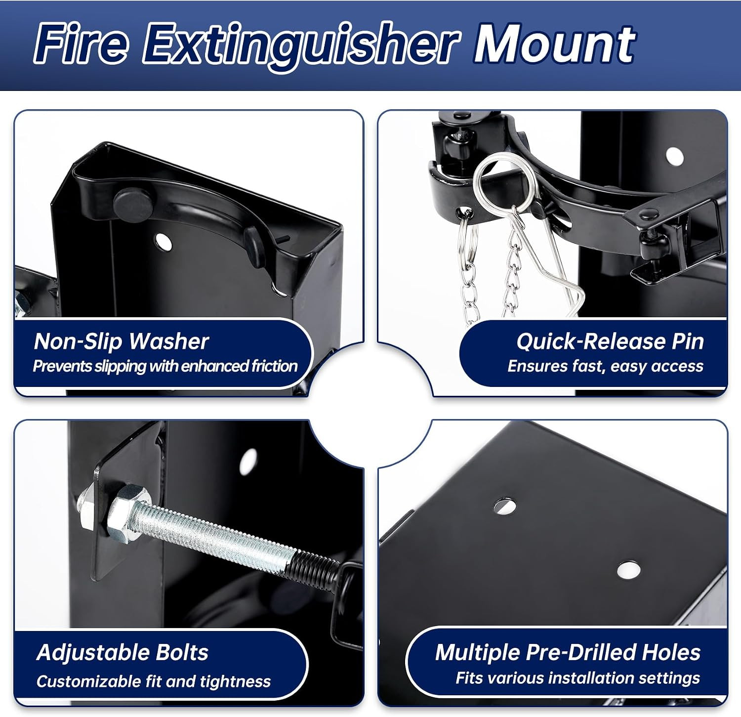 Soporte De Extintor De Incendios Resistent Acero Para Camion Barco 10lb 2pcs