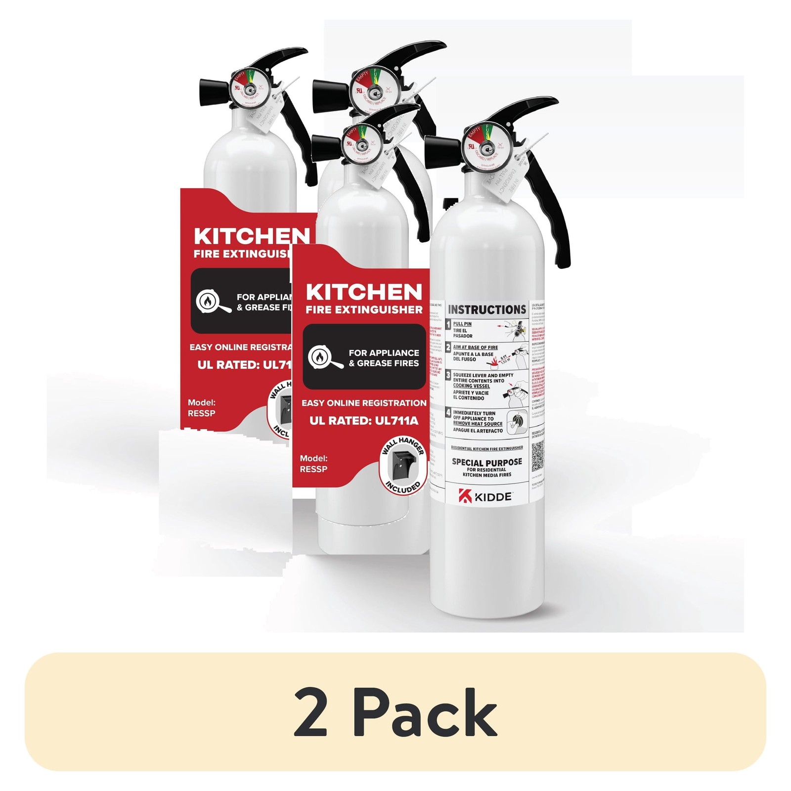 2-Pack Kidde Kitchen Fire Extinguisher Residential Single-Use 711A