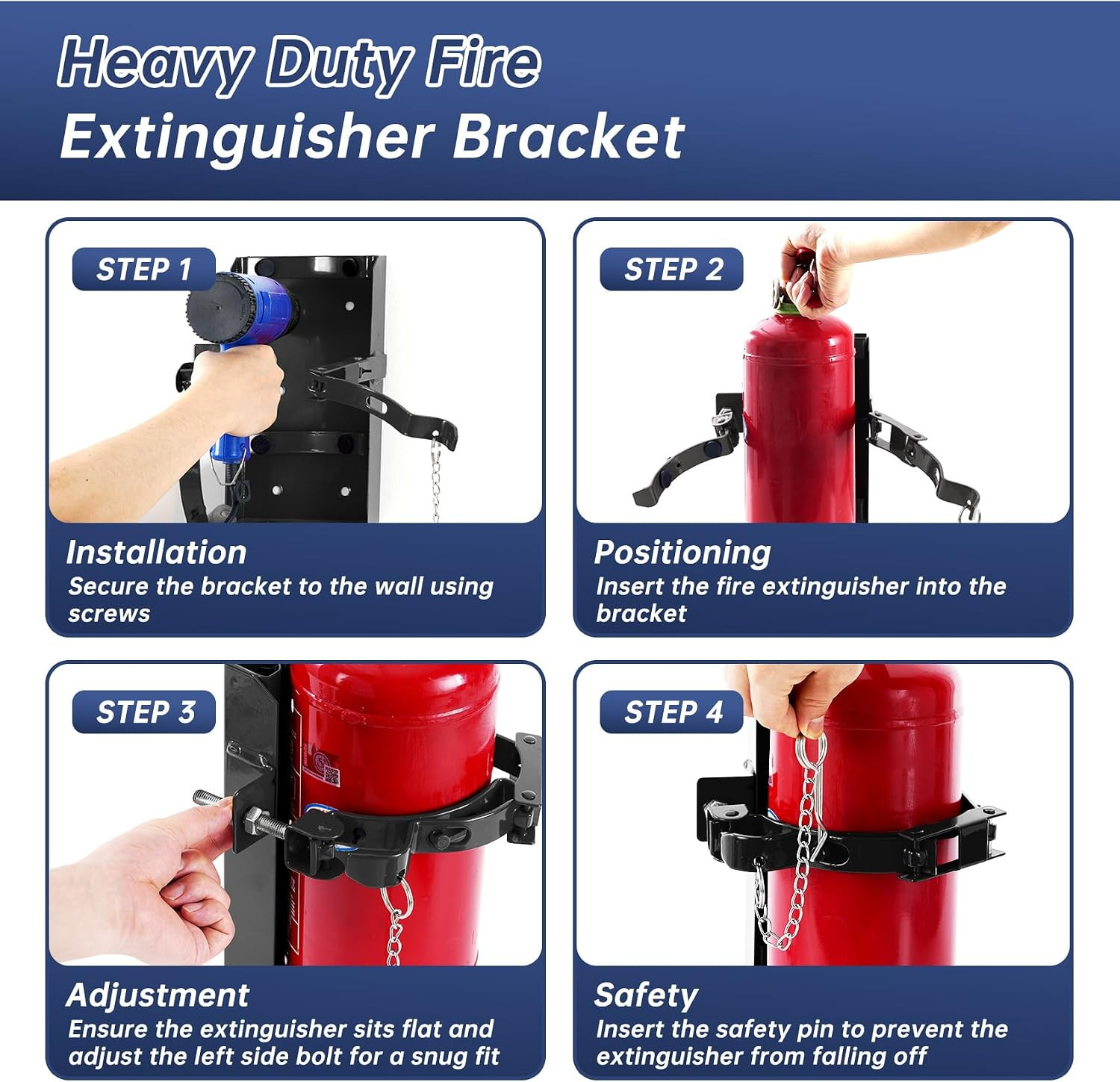 Soporte De Extintor De Incendios Resistent Acero Para Camion Barco 10lb 2pcs