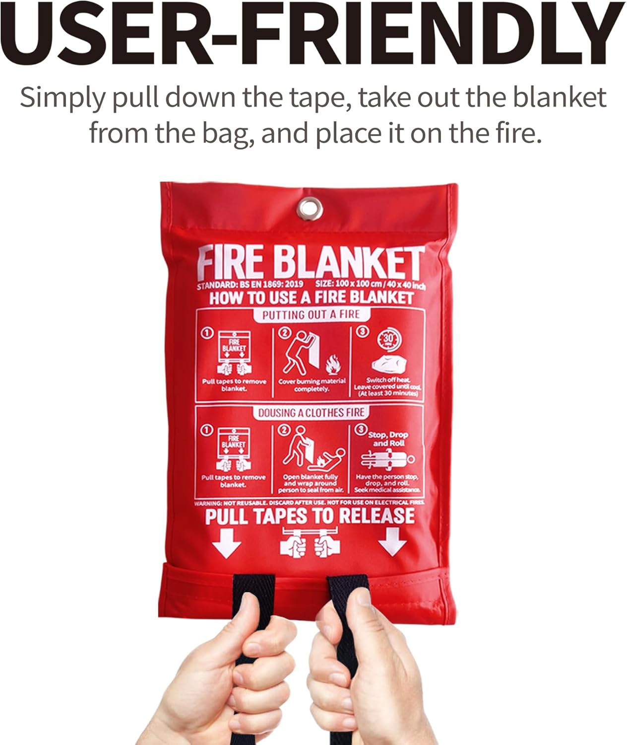 Manta Ignífuga para Cocina y Hogar 40×40 cm Fibra de Vidrio 4 Pack Emergencia