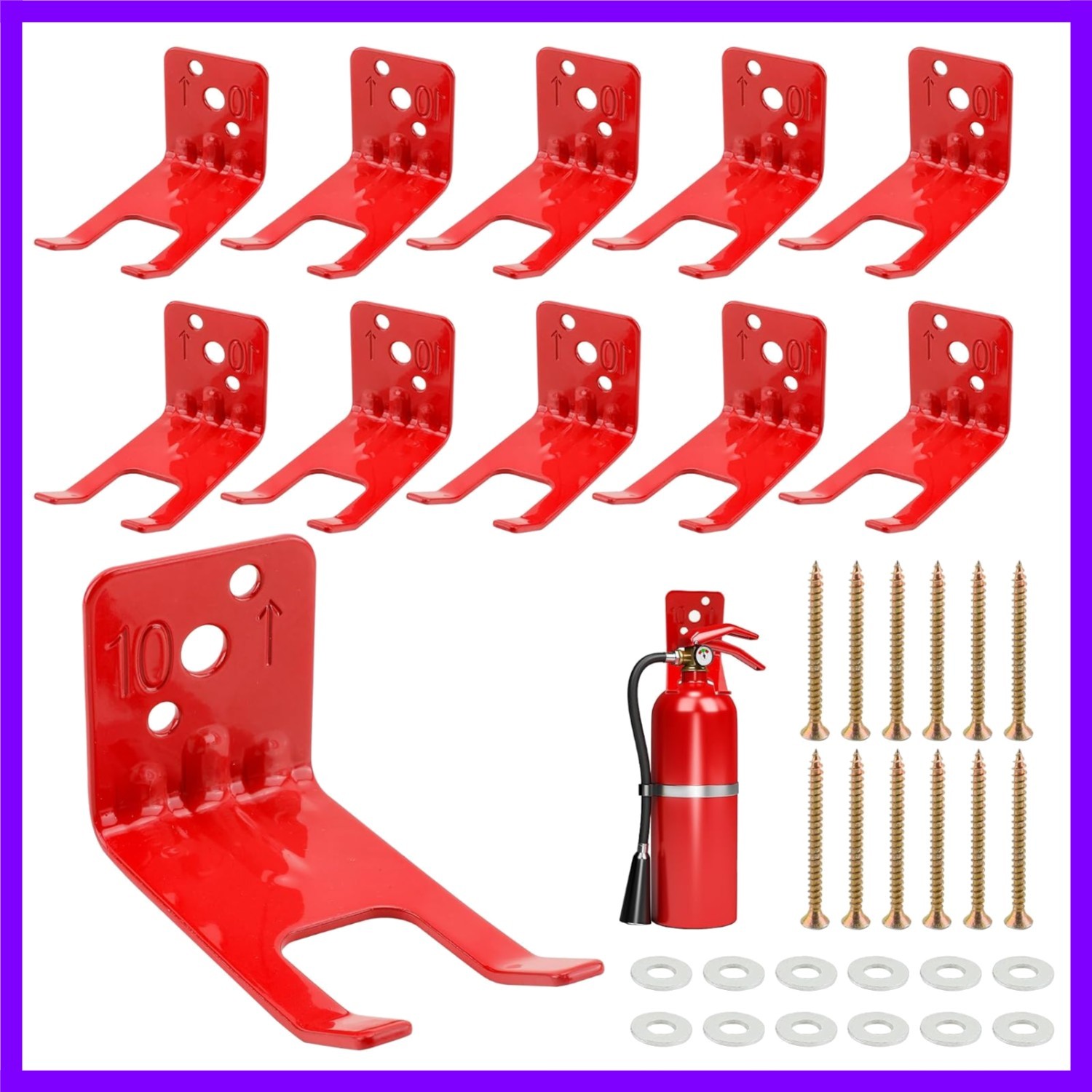 12 Pack Fire Extinguisher Bracket Universal Fire Extinguisher Wall Mounts Fir…