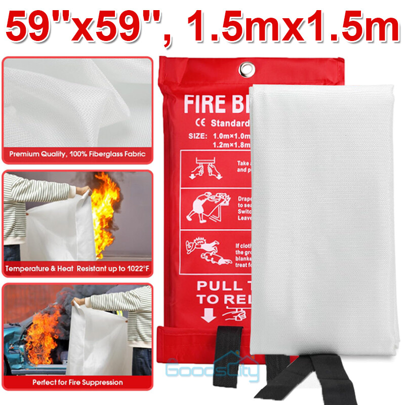 Large Fire Blanket Fireproof For Home Kitchen Office Caravan Emergency Safety US