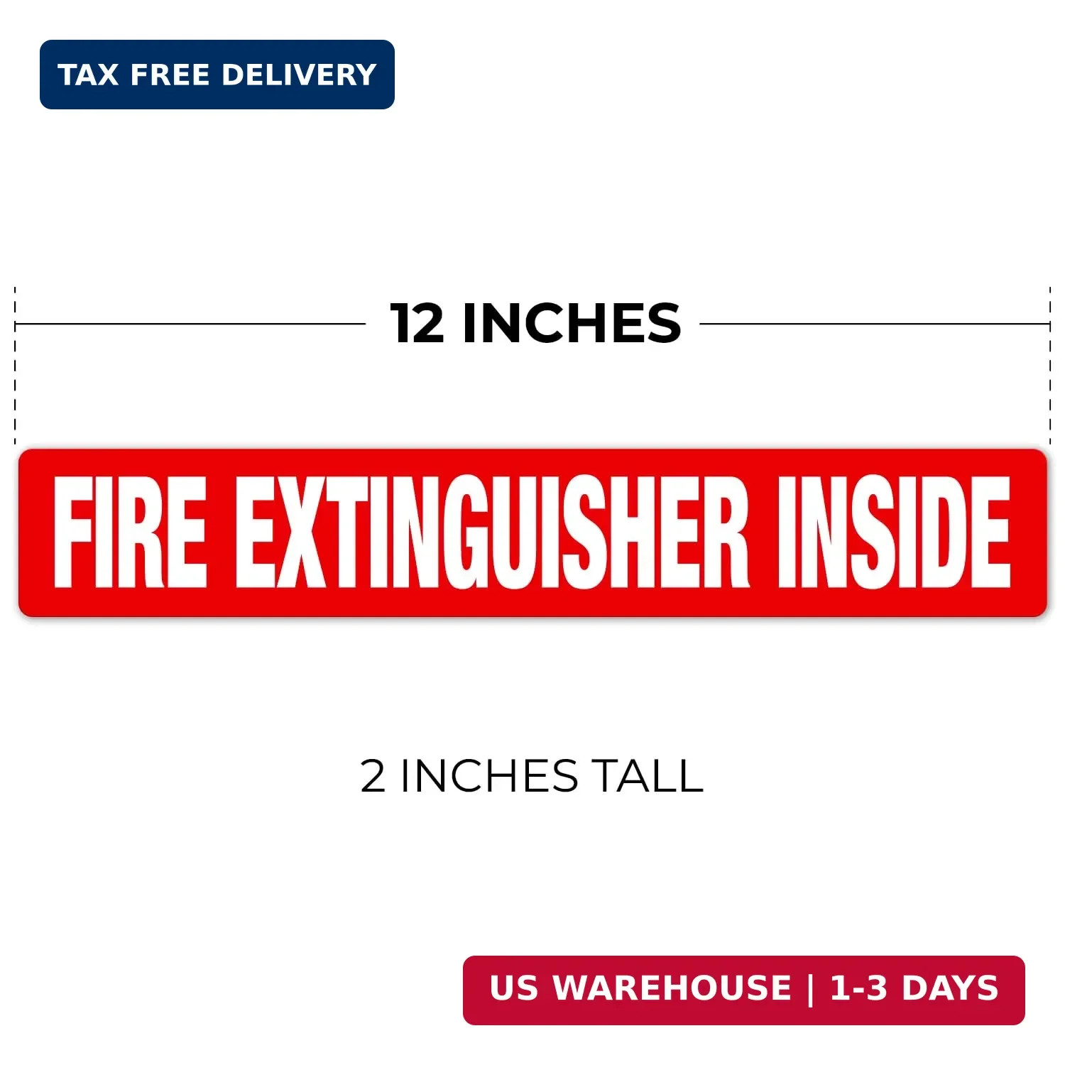 Fire Extinguisher Inside Sign, 4 Pack, 12×2 Inches, Self-Adhesive Vinyl Floor De