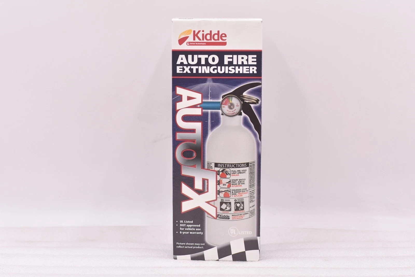 Kidde • Auto Fire Extinguisher • 3lb Dry Chemical • Car/Truck/Boat – WHITE