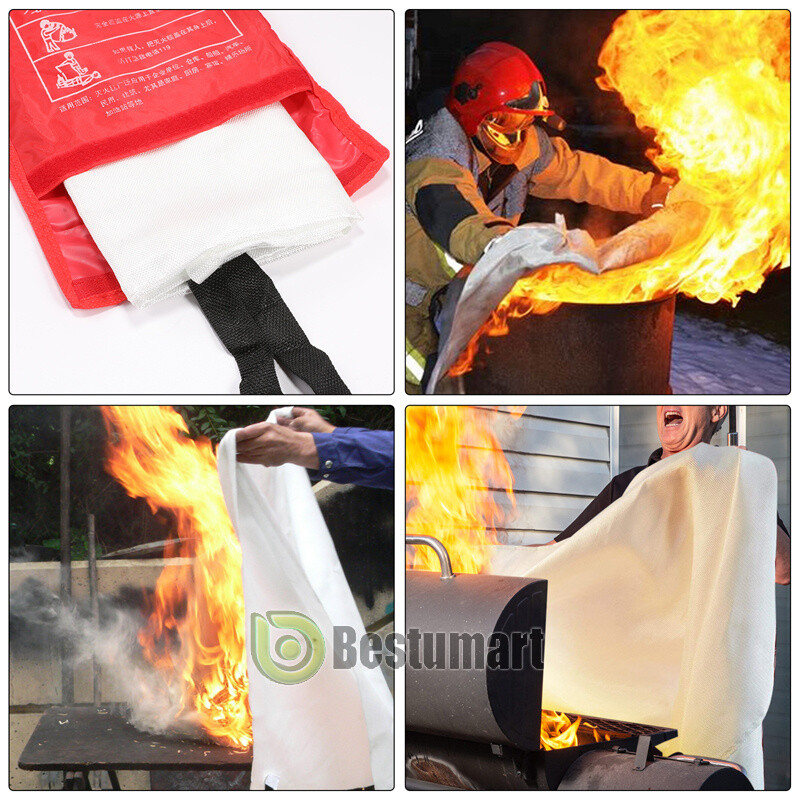 LARGE FIRE BLANKET 2-6Pack, 59”x59” Fiberglass Retardant Prepared Emergency