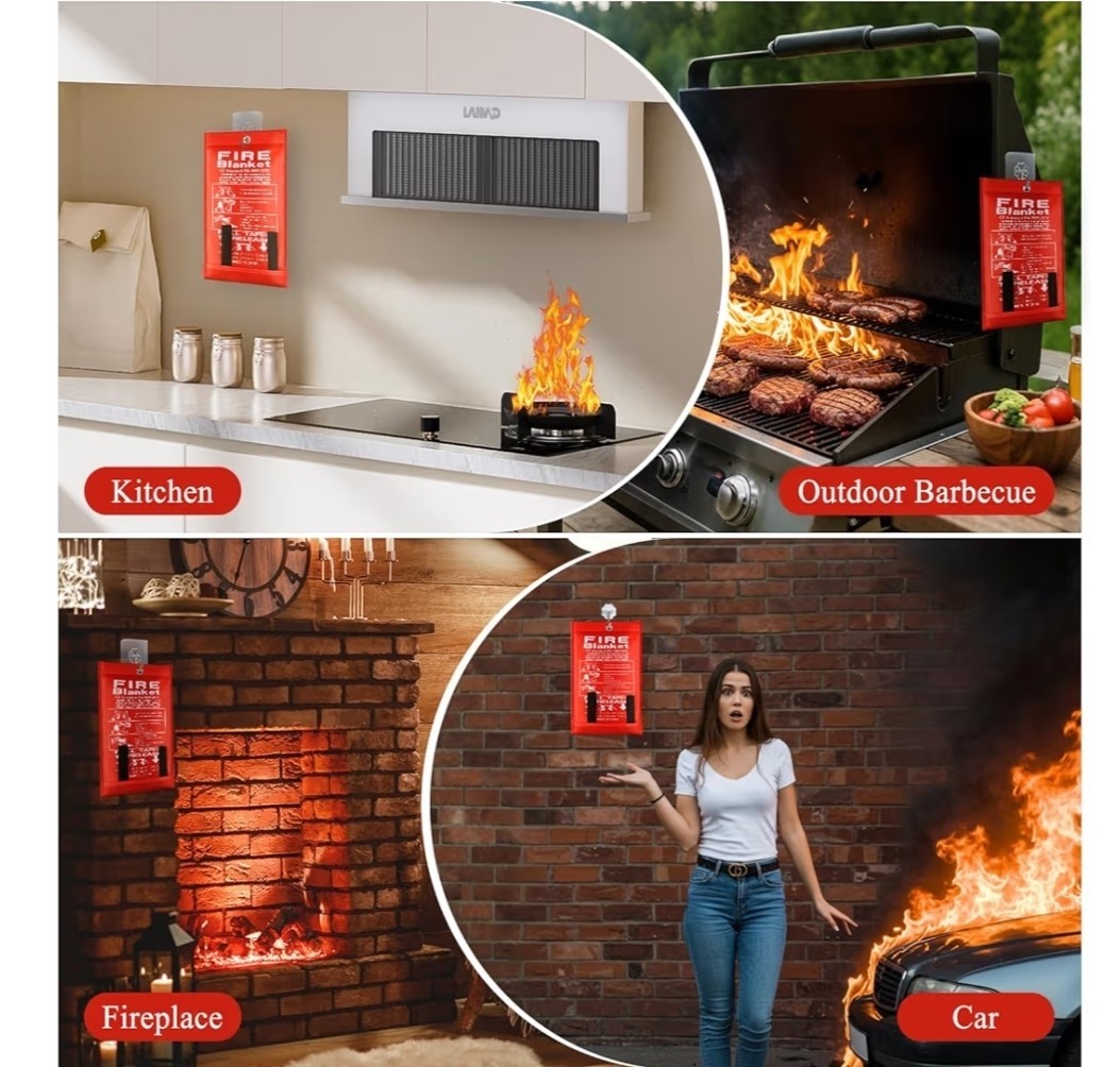ONE Pc LARGE FIRE BLANKET Fiberglass Emergency Home Retardant Prepared 59”x59”