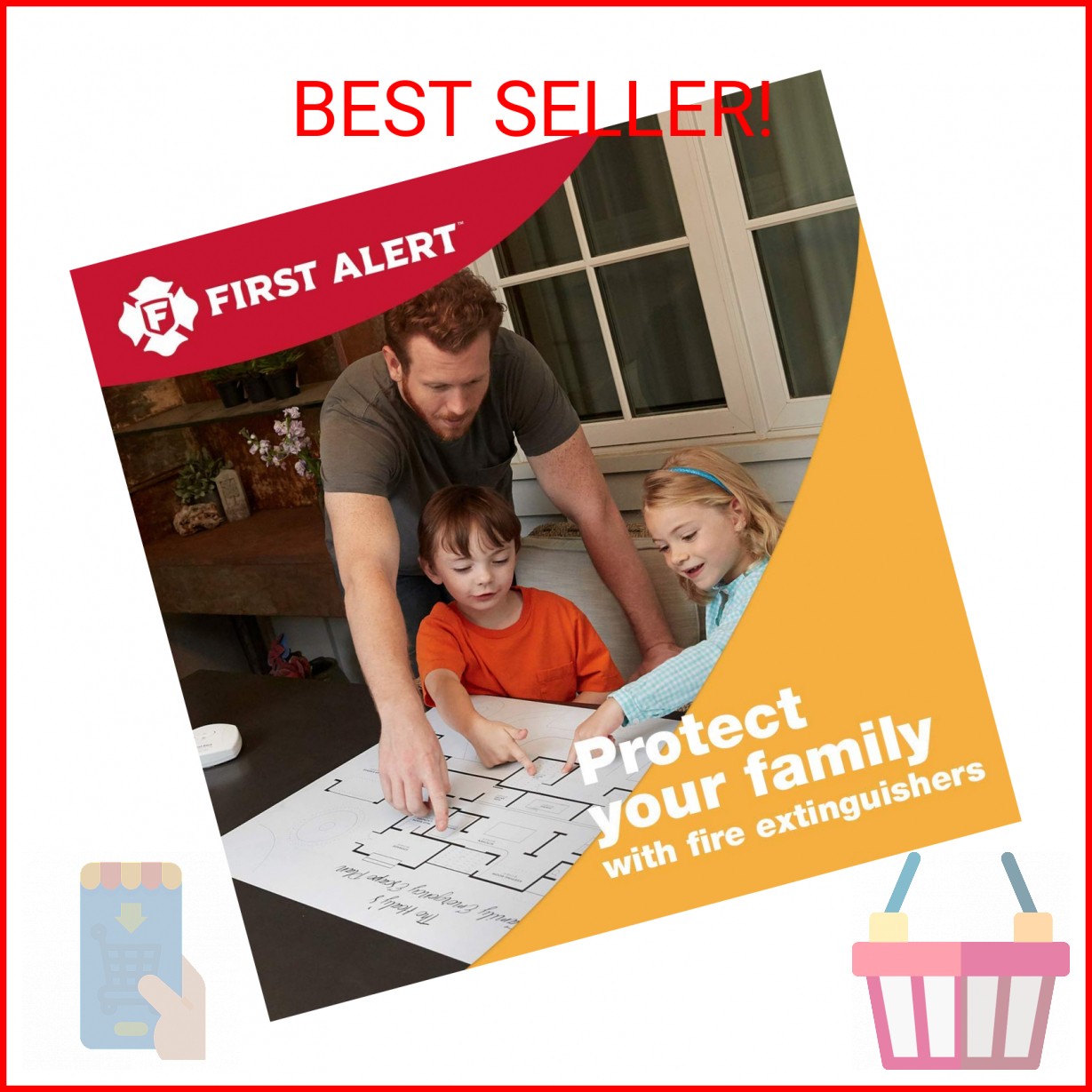 First Alert Fire Extinguisher for Home, Standard Rechargeable Compliance Unit, U