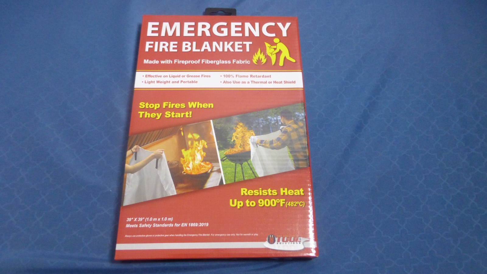 Fire Extinguishing Blanket Fiberglass Emergency Home Retardant 39”x39” New