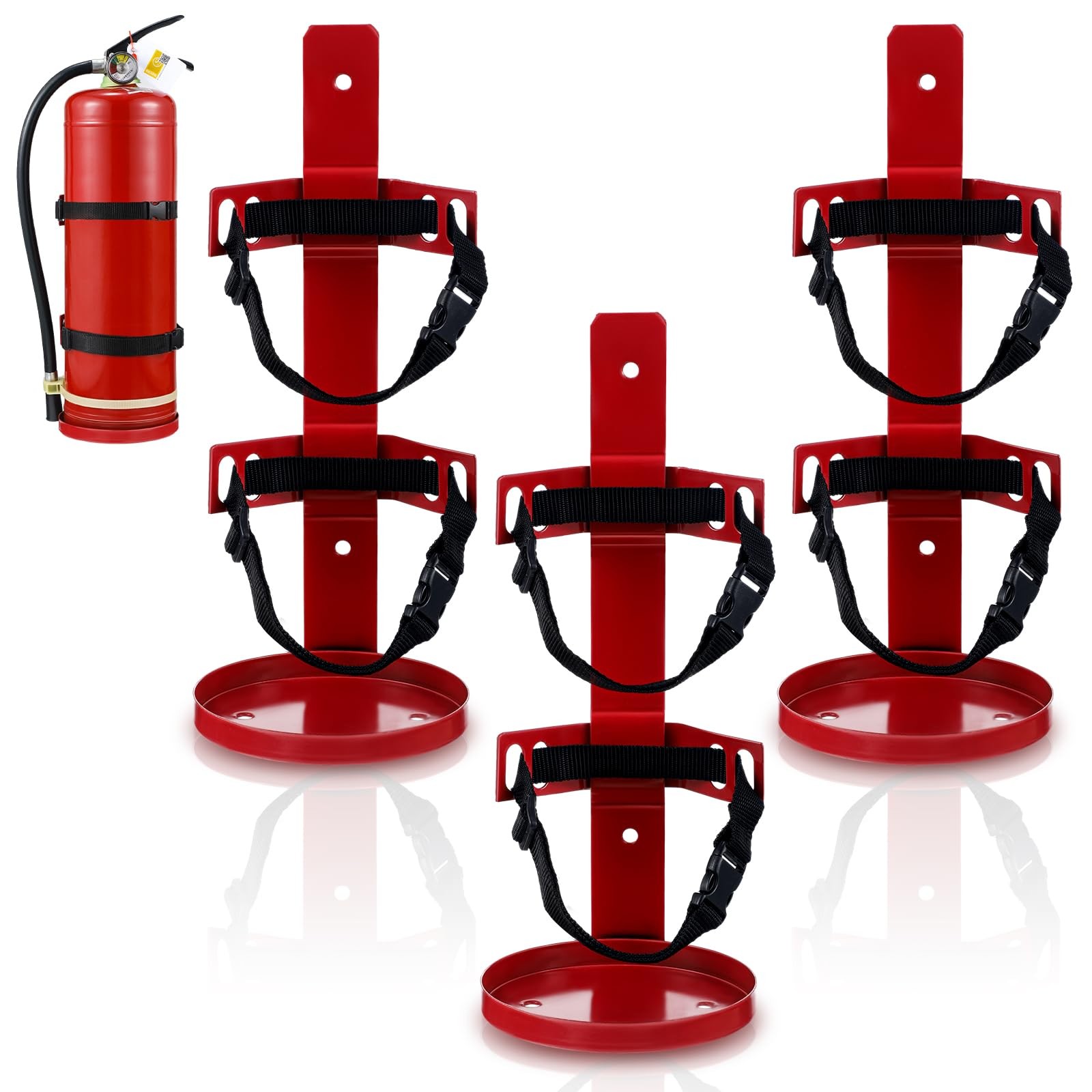 2 Pcs Fire Extinguisher Metal Bracket Holder Wall Mount Compatible with 5 Pou…