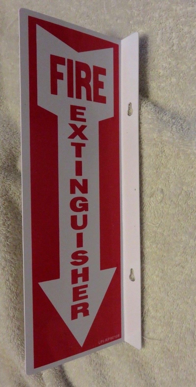🔥🧯(1-SIGN) 4″ X 12 9 90*(ALUMINUM) ANGLE FIRE EXTINGUISHER ARROW SIGN NEW🔥🧯