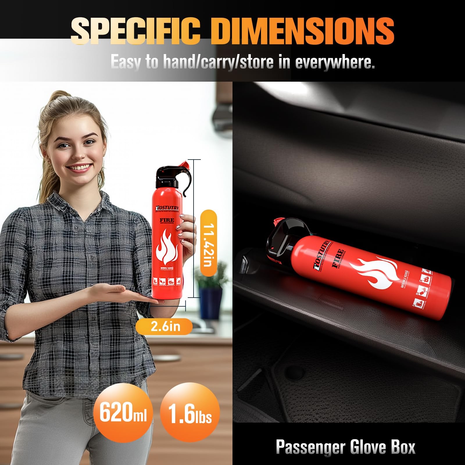 Upgraded 8-IN-1 Fire Extinguisher for Home Vehicle Car Kitchen Boat, Small Fi…